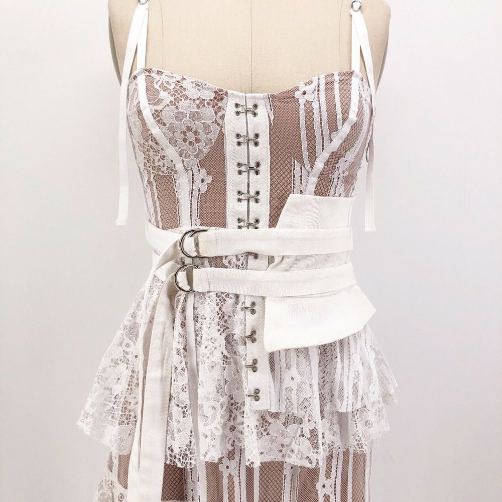 For Love & Lemons Claudette Dress Lace Corset Belt - Picture 4 of 9